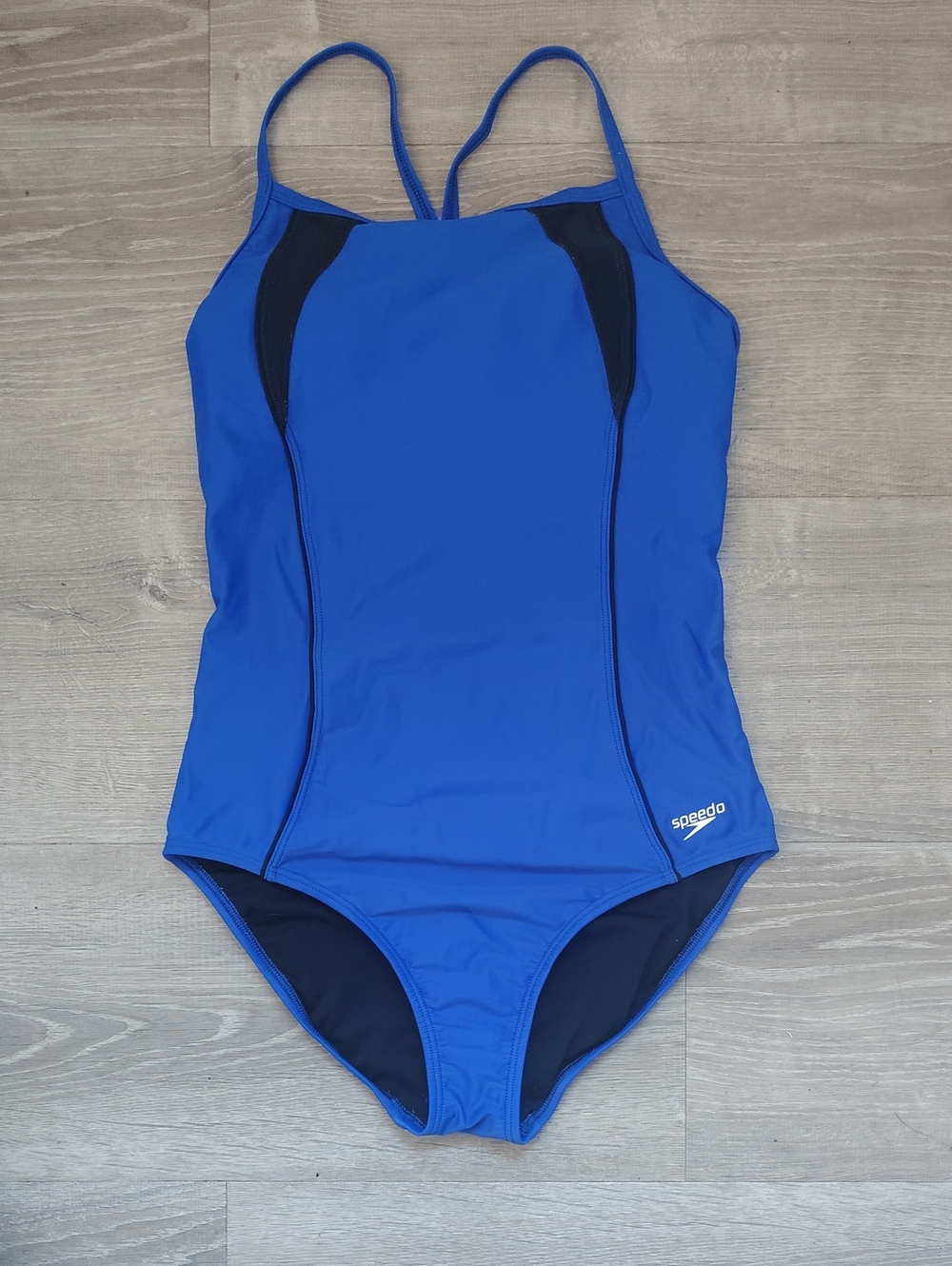 Speedo Royal Blue and Black Athletic One-Piece Swimsuit